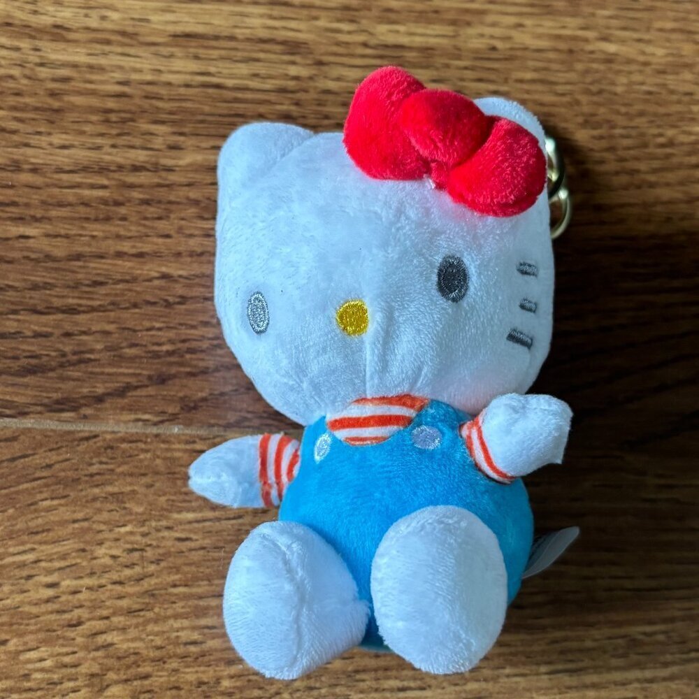 Hello Kitty in overalls keychain bag clip